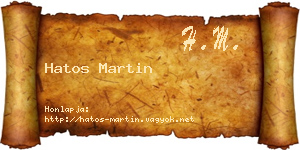 Hatos Martin névjegykártya